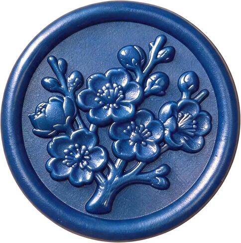 Mceal Wax Seal Stickers - 50 Pcs Peony Persimmon Orange 3D Embossed Stickers with Strong Adhesive 30mm/1.18Inches Diameter for Invitation Gift Wrapping Christmas Holiday in Saudi Arabia