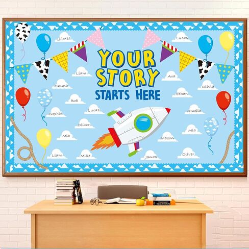 Travel Theme Bulletin Board Decorations Set with Borders Vintage Let The Adventure Begin Cutouts Decor for Teachers Explore Voyage Motivational for Class School Classroom Bulletin Board Decoration in Kuwait