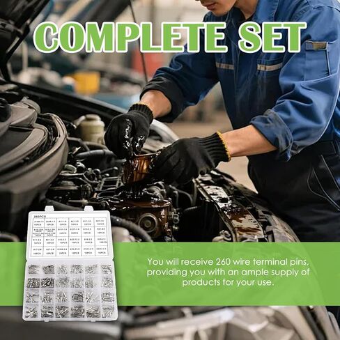 260PCS Car Wire Pin Connectors Kit,Multi-Size Electrical Pins Terminals Kit Includes 3.5/2.8/2.2/1.8/1.5/1mm,Male & Female Crimped Electric Connector Pins for Cars,Motorcycles in Saudi Arabia
