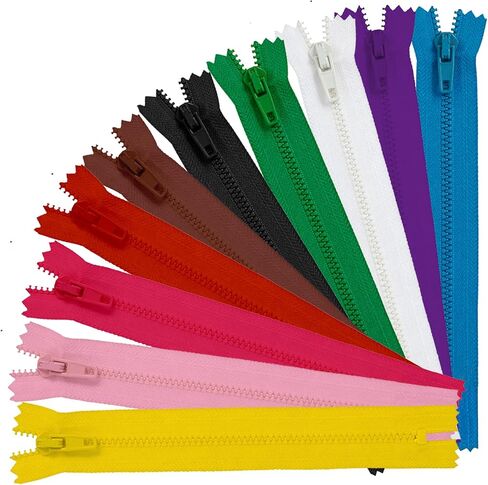 10 Pack 14 Inch Nylon Zippers, 10 Assorted Colors Invisible Zippers Replacement for Sewing Supplies, Bags, Craft DIY Accessories (10) in Saudi Arabia
