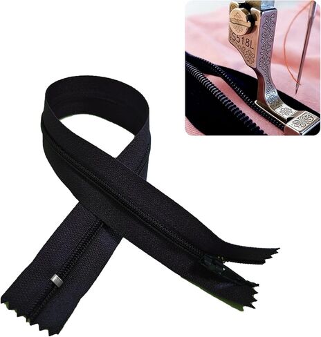 10 Pack 14 Inch Nylon Zippers, 10 Assorted Colors Invisible Zippers Replacement for Sewing Supplies, Bags, Craft DIY Accessories (10) in Saudi Arabia