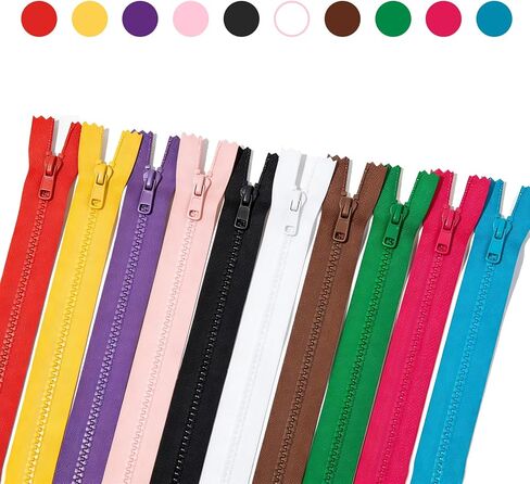 10 Pack 14 Inch Nylon Zippers, 10 Assorted Colors Invisible Zippers Replacement for Sewing Supplies, Bags, Craft DIY Accessories (10) in Saudi Arabia