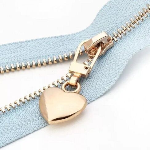 5Pcs Gold Heart Shaped Zipper Pull Replacement, Metal Backpack Zipper Repair for Coats, Jackets, Pants, Luggage in Saudi Arabia