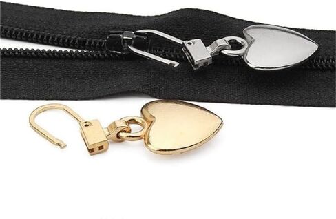 5Pcs Gold Heart Shaped Zipper Pull Replacement, Metal Backpack Zipper Repair for Coats, Jackets, Pants, Luggage in Saudi Arabia