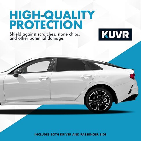 تراكب حذف الكروم للنافذة الجانبية المقطوعة مسبقًا متوافق مع KIA K5 2021-2026 | غلاف غلاف من الفينيل القابل للتمدد مقطوع بدقة (أسود لامع) in Kuwait