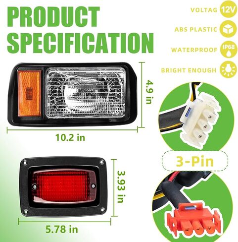 DRIVE UP Golf Cart Light Kit, Club Car DS Halogen Headlight and LED Tail Light Kit for DS 1993-up Gas and Electric Golf Carts Factory Style, Club Car Light OEM 101988002 101988001 in Saudi Arabia