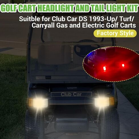 DRIVE UP Golf Cart Light Kit, Club Car DS Halogen Headlight and LED Tail Light Kit for DS 1993-up Gas and Electric Golf Carts Factory Style, Club Car Light OEM 101988002 101988001 in Saudi Arabia