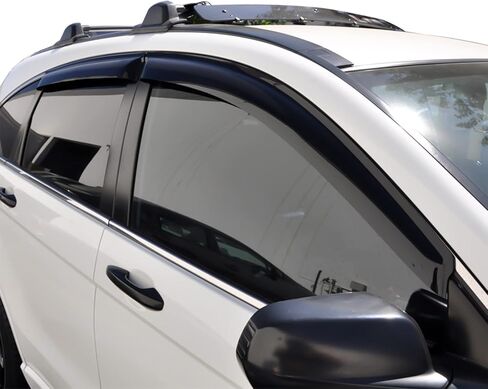FREEMOTOR802® Tape-on Side Window Visors Wind Deflectors Rain Guards Vent Visors, Compatible with 2007-2011 Honda CR-V 4-Door, Slim Style Smoke Tinted Acrylic 4 Pieces in Kuwait