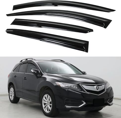 Fits for 2013-2018 Acura RDX JDM 3D Wavy Mugen Style Window Visor Rain Guards Wind Deflectors / 2014 2015 2016 2017 in Kuwait