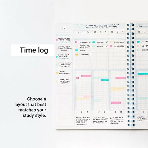 دفتر مخطط الدراسة KOKUYO، سجل زمني B5 مقاس 10 بوصة × 7 بوصة، دفاتر ملاحظات ذات حلقة ناعمة، 41 ورقة تخطيط للقيام بها، دفتر ملاحظات حلزوني أخضر، إدارة الوقت (SU-SY111TL-G) in Kuwait
