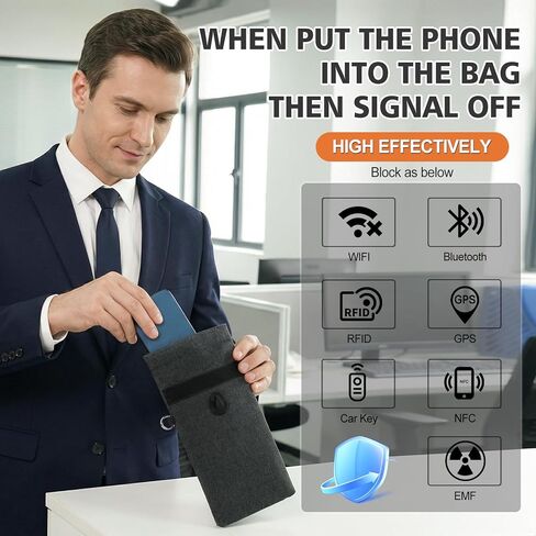 Faraday Bags for Phones 2 Pack, Signal Blocking Bag, Go Dark Bag, RFID Blocking Pouch for Cell Phone, Car Key Fob, Credit Cards (Dark Gray) in Saudi Arabia