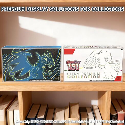 UPC Acrylic Case for Mega Charizard X ex UPC & Scarlet and Violet 151 UPC Magnetic Closure 6mm Thick Acrylic Magnetic Lid Compatible with Charizard X e UPC & 151 Ultra Premium Collection in Saudi Arabia