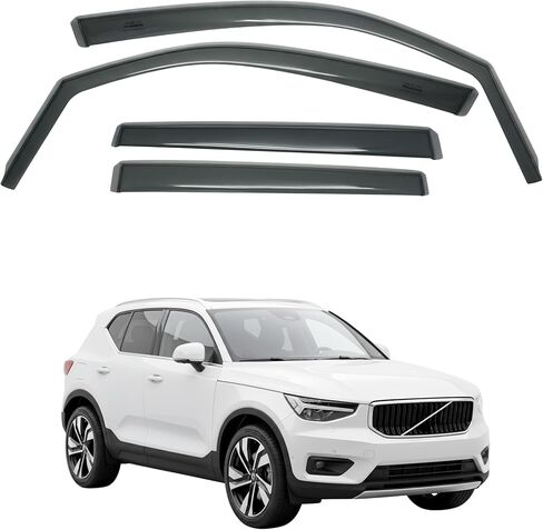 واقي مطر لنافذة السيارة داخل القناة متوافق مع فولفو XC60 (MK2، 2018 إلى الوقت الحاضر) 4 قطع، صناعة تايوانية دقيقة وشفافة منحرفات رياح السيارة لا توجد أقنعة تسرب المياه in Kuwait