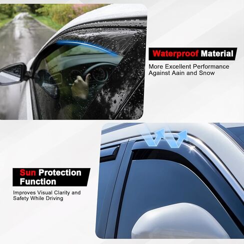 حاجب واقي المطر متوافق مع Ford Maverick 2026 2022-2025 حاجب نافذة جانبي في القناة حاجب تهوية أمامي وخلفي منخفض حاجب الطقس درع الشمس والرياح ملحقات حماية المطر 4 قطع in Kuwait