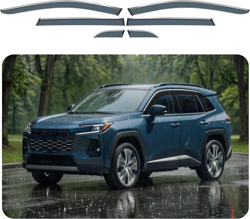 Rain Guards for 2026 Toyota RAV4 (6PCS Set), Window Visors Rain Guards, Wind Deflector for Car, Vent Visors, Clear Rain Shield, Transparent Side Vent Shades for SUV, Automotive Exterior Accessories in Saudi Arabia