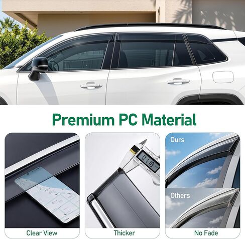 Rain Guards for 2026 Toyota RAV4 (6PCS Set), Window Visors Rain Guards, Wind Deflector for Car, Vent Visors, Clear Rain Shield, Transparent Side Vent Shades for SUV, Automotive Exterior Accessories in Saudi Arabia