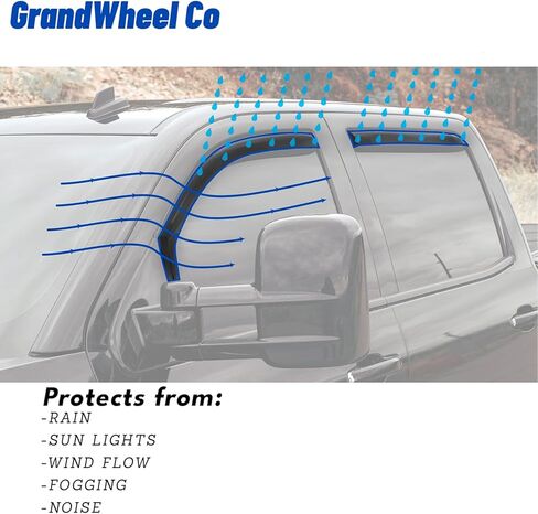Window Deflectors Smoke Tinted in-Channel Side Window Vent Visor Deflectors Rain Guards Compatible with Chevrolet (Chevy) Traverse 2024-2026 - 4 pcs. GW0997 in Saudi Arabia