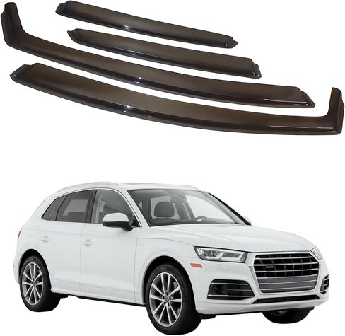 واقي مطر لنافذة السيارة داخل القناة متوافق مع Audi Q5، (2018+) 4 قطع، صناعة تايوانية دقيقة وشفافة منحرفات رياح السيارة لا توجد أقنعة تسرب المياه in Kuwait