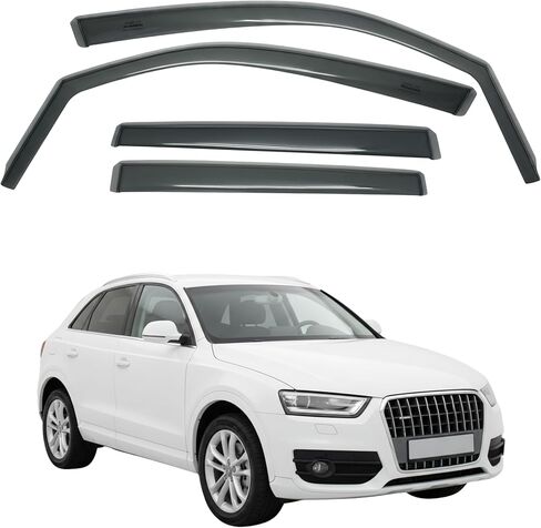 واقي مطر لنافذة السيارة داخل القناة متوافق مع Audi Q5، (2018+) 4 قطع، صناعة تايوانية دقيقة وشفافة منحرفات رياح السيارة لا توجد أقنعة تسرب المياه in Kuwait