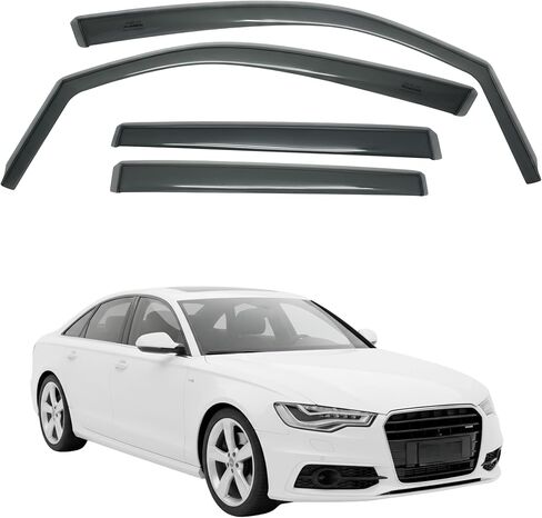 واقي مطر لنافذة السيارة داخل القناة متوافق مع Audi Q5، (2018+) 4 قطع، صناعة تايوانية دقيقة وشفافة منحرفات رياح السيارة لا توجد أقنعة تسرب المياه in Kuwait