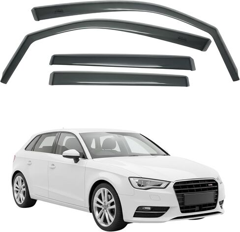 واقي مطر لنافذة السيارة داخل القناة متوافق مع Audi Q5، (2018+) 4 قطع، صناعة تايوانية دقيقة وشفافة منحرفات رياح السيارة لا توجد أقنعة تسرب المياه in Kuwait