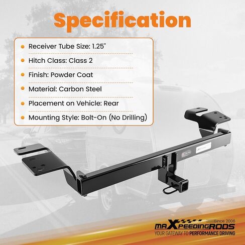 جهاز استقبال وصلة المقطورة maxpeedingrods مع غطاء وصلة مطاطية، جهاز استقبال 1-1/4 بوصة، وصلة سحب من الفئة 2 تناسب تويوتا كامري 2025-2026 in Kuwait