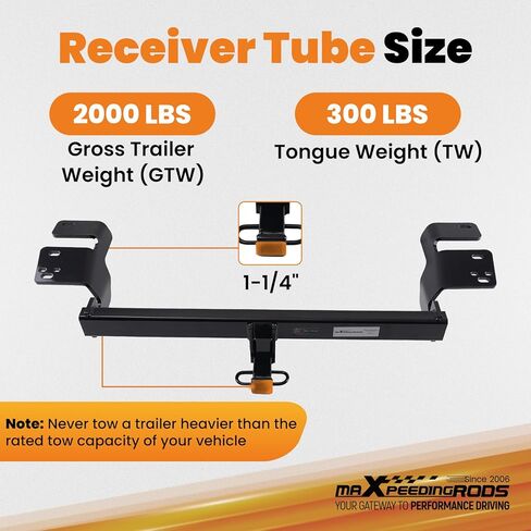 جهاز استقبال وصلة المقطورة maxpeedingrods مع غطاء وصلة مطاطية، جهاز استقبال 1-1/4 بوصة، وصلة سحب من الفئة 2 تناسب تويوتا كامري 2025-2026 in Kuwait