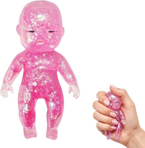 Glitter Doll Squishies Stress Ball, Sparkly Sugar Squishy Balls to Stretch, Squeeze, Stress Relief and Fidget Balls Ultra Soft Slow Rise Moldable Decompression Ball (Pink) in Saudi Arabia