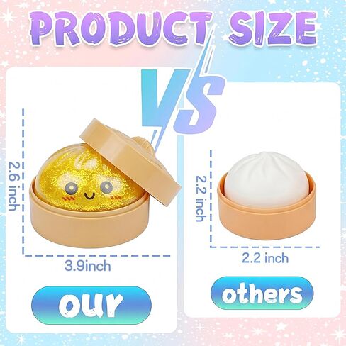 Squishy Toys for Kids and Adults, 3Pack Soft Dumpling Fidget Stress Relief Toys, Kawaii Bao Bun Sensory Toys with Steamer Basket, Cute Food Squishies for Party Favors Classroom Prizes in Saudi Arabia