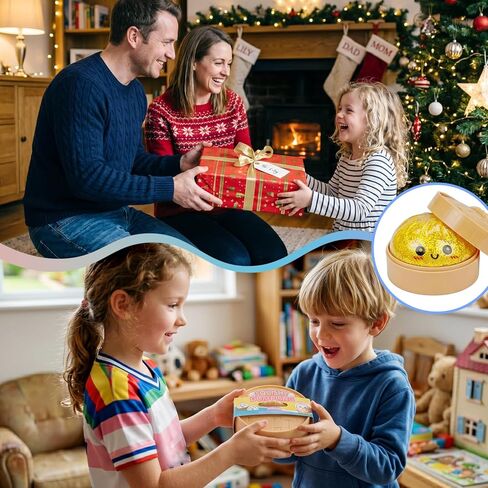Squishy Toys for Kids and Adults, 3Pack Soft Dumpling Fidget Stress Relief Toys, Kawaii Bao Bun Sensory Toys with Steamer Basket, Cute Food Squishies for Party Favors Classroom Prizes in Saudi Arabia