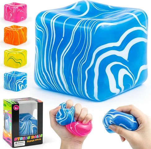 Swirl Cube Squishy, 2.2in Fidget Toys Squishy Stress Cube Slow Rising for Adults Kids, Anxiety Relief, Small Squishy Toys for Classroom Prizes, Birthday Gifts, Party Favors (Blue) in Saudi Arabia