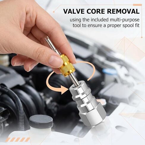 High & Low Pressure Side R12 to R134a Adapter, R12 to R134a Conversion Kit, Brass R12 Retrofit Adapter Fitting with 1/4'' Female to 7/16"-20 UNF Connection, for Car R12 Convert to R134a System in Saudi Arabia