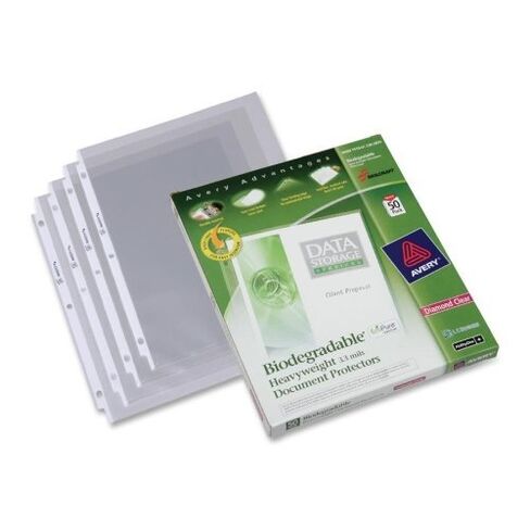 AbilityOne - SKILCRAFT Transparent Recycled Document Protectors, 3-Hole Punched 7510-01-236-0059 in Saudi Arabia