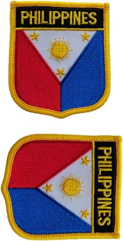 Embroidered Iron on or Sew on Haiti Flag Patch for Hat Shirt Bag Jeans Badge Embroidered 2 Piece Patches Shield Shape DIY Accessories (Red Haiti) in Saudi Arabia