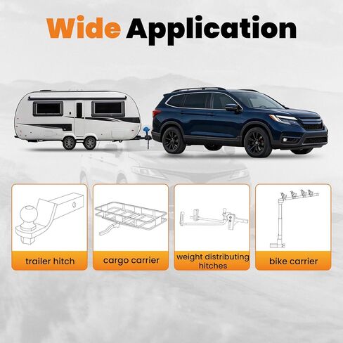 maXpeedingrods Class 3 Trailer Hitch Receiver with Rubber Hitch Cover, Rear Tow Hitch, 2 inch Receiver Compatible with Honda Passport 2019-2025, Bolt-On in Kuwait