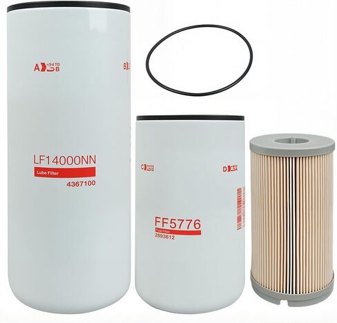 طقم فلتر تغيير الزيت LF14000NN FF5776 K37-1029 يناسب الكمون ISX15 يستبدل 2864993 2893612 C3685306 K371029 K371011 FS20172 4331007 96498 4367100 LF9080 P559000 in Kuwait