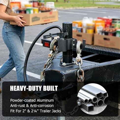 Aluminum Trailer Chain Holder, Trailer Towing Chain Organizer with 7 Way Rv Chain Plug Holder Cover, Heavy Duty Anti-Rust Cable Wire Harness Holder for 2" 2¼" Tongue Jack RV Camper Towing Accessories in Saudi Arabia