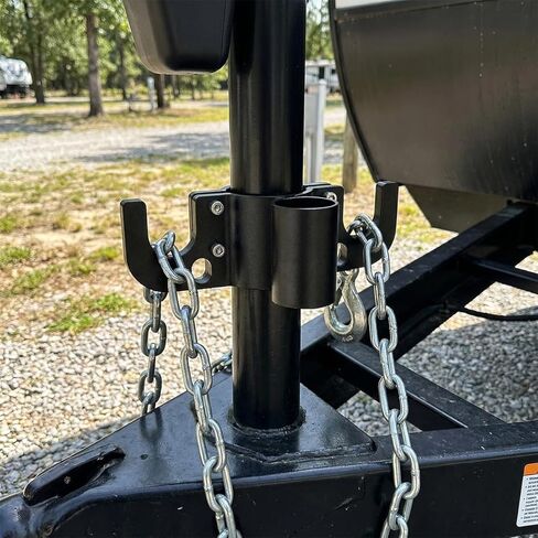Aluminum Trailer Chain Holder, Trailer Towing Chain Organizer with 7 Way Rv Chain Plug Holder Cover, Heavy Duty Anti-Rust Cable Wire Harness Holder for 2" 2¼" Tongue Jack RV Camper Towing Accessories in Saudi Arabia