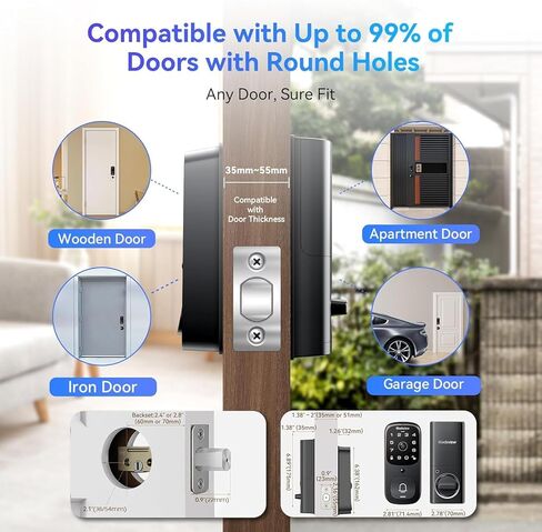 Blackview Video Smart Lock SE80, 3-in-1 3.5K Door Camera+Doorbell+Fingerprint Keyless Entry Door Lock, Smart Wi-Fi Deadbolt for Front Door, App Remote Control, No Monthly Fee, 32GB Local Storage in Saudi Arabia