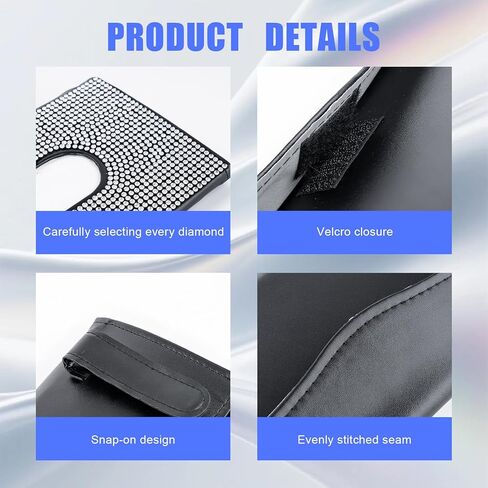 Bling Car Visor Tissue Holder, PU Leather Visor Tissue Holder with Crystal Rhinestones, Diamond Car Napkin Box for Women Girls (Black & White) in Saudi Arabia