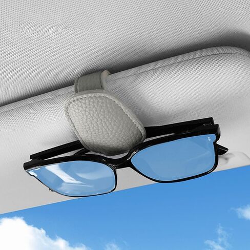 Sunglass Holders Clip for Car - Glasses Eyeglass Clip for Car, Car Visor Accessories Gadgets Beige in Saudi Arabia