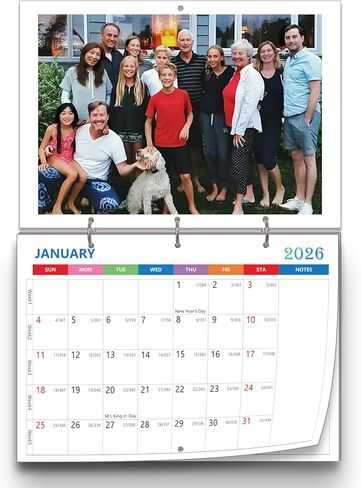 (Made in Chicago) Custom Personalized Photo Wall Calendar 2026 Print Your Photo Calendars &Customized Make Your Own Calendar For Home Office Party Birthday Christmas Gift in Saudi Arabia