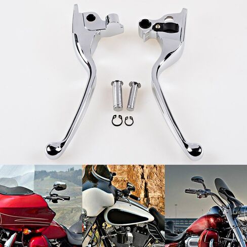 Astra Depot Chrome Wide Blade Ergonomic Brake Clutch Hand Levers Fit 2008-2013 Harley Touring Trike in Kuwait