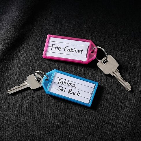 24 Pcs Plastic Key Tags with Labels and Rings, 8 Color Write Key Label Tags with Top Holes, Key Chain Tag for Luggage, Office Home and Travel Organisation in Saudi Arabia