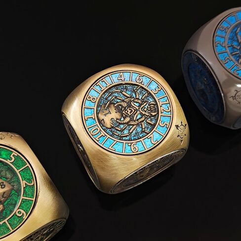 7 in 1 Unique Metal Cube D&D Dice Set, Unique Polyhedral Dice Spinner for Dungeons and Dragons, Cool Polyhedral Role Playing Game Dice, Fantasy Tabletop RPG Accessories (Cyan-Purple-Blue) in Saudi Arabia