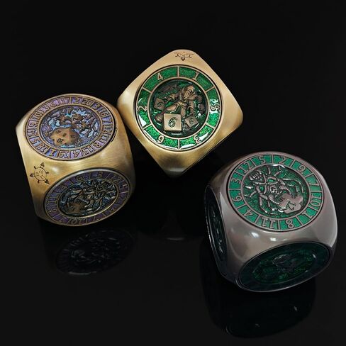 7 in 1 Unique Metal Cube D&D Dice Set, Unique Polyhedral Dice Spinner for Dungeons and Dragons, Cool Polyhedral Role Playing Game Dice, Fantasy Tabletop RPG Accessories (Cyan-Purple-Blue) in Saudi Arabia