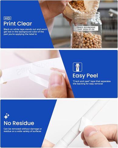 Replace for Brother Label Maker Tape TZe TZ 12mm 0.47 Laminated White Tape TZe-231 Compatible with P-Touch 1/2" Black on White TZE231 for PT-D220 D210 H110 D200 D400 1280 D610BT Ptouch Refills, 5-Pack in Saudi Arabia