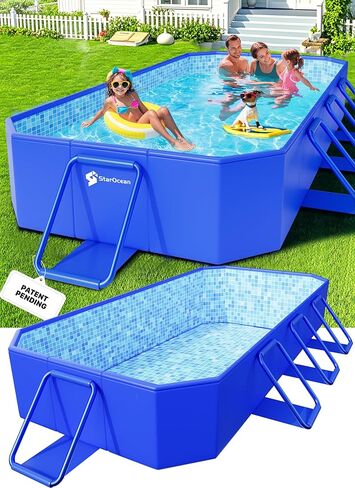 StarOcean 2026 Large Foldable Pool,Non-Inflatable Swimming Pool for Kid,Adult Collapsible Pool Hard Plastic,Overthickened Extra Large Foldable Pool,Portable Folding Kid Pool for Backyard,118"x73"x20" in Saudi Arabia