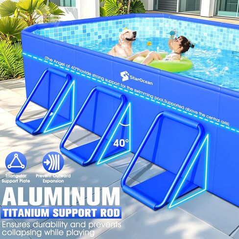 StarOcean 2026 Large Foldable Pool,Non-Inflatable Swimming Pool for Kid,Adult Collapsible Pool Hard Plastic,Overthickened Extra Large Foldable Pool,Portable Folding Kid Pool for Backyard,118"x73"x20" in Saudi Arabia