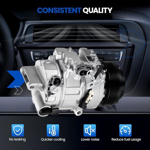 198358 Air Conditioning A/C Compressor with Clutch Compatible with Ford Explorer Flex Taurus Police Interceptor Sedan 2013-2019, Compatible with Lincoln MKS MKT MKZ 2013-2016 in Kuwait